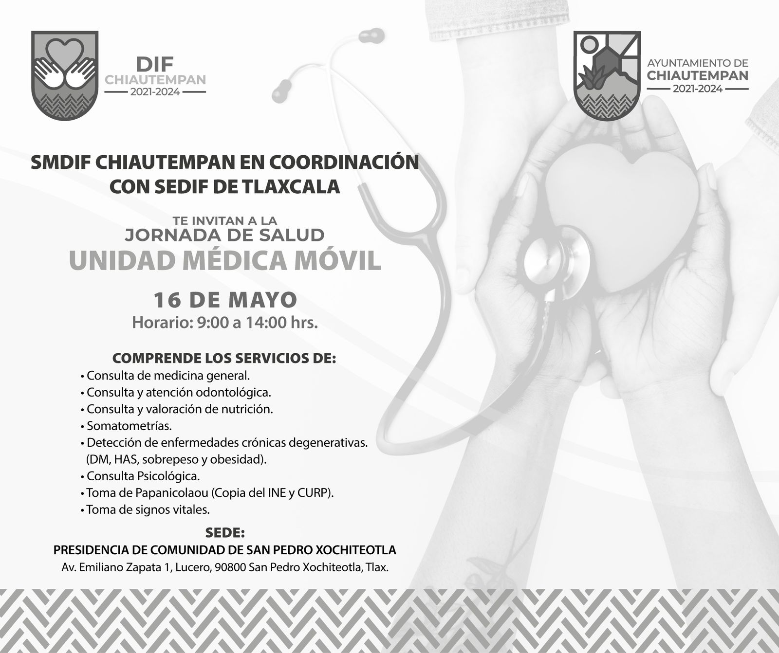 SMDIF de Chiautempan invita a Jornada de Salud en Xochiteotla